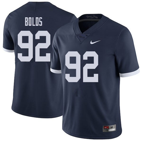 NCAA Nike Men's Penn State Nittany Lions Corey Bolds #92 College Football Authentic Throwback Navy Stitched Jersey DSC8098EJ